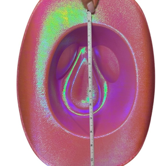 NWT Pink Iridescent Holographic Cowgirl Cowboy Hat - Picture 8 of 8